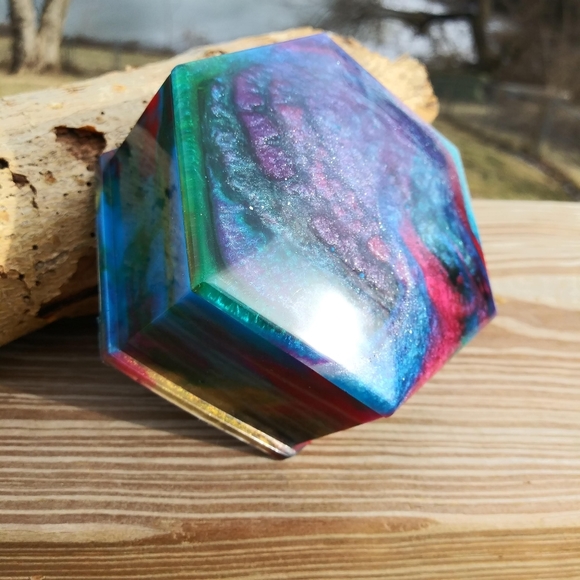 Hand Crafted Other - Handmade Resin Box & Lid Beautiful Artisan Unique